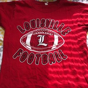 cute louisville cardinals football tee